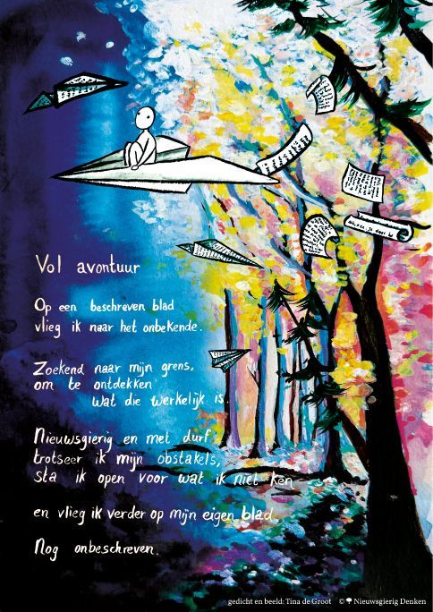 Nieuwsgierig Denken Poster Kinderboekenweek Tina de Groot