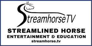 StreamHorseTV logo with horse silhouette and tagline “Streamlined Horse Entertainment & Education”