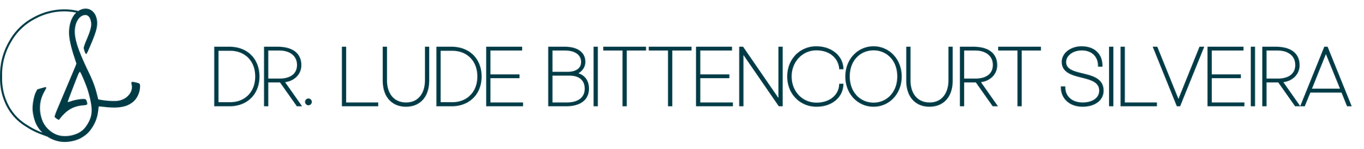 Logotipo de Dr. Lude Bittencourt Silveira com iniciais estilizadas e texto em azul-petróleo sobre fundo branco