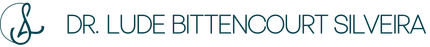 Logotipo de Dr. Lude Bittencourt Silveira com iniciais estilizadas e texto em azul-petróleo sobre fundo branco