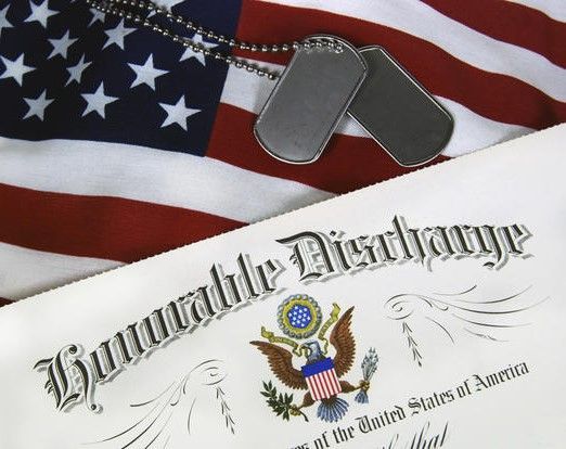 U.S. flag, dog tags, and a Los Angeles Times newspaper on a white surface