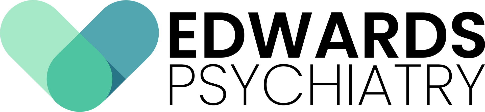 Edwards Psychiatry logo with teal heart-shaped icon and black text