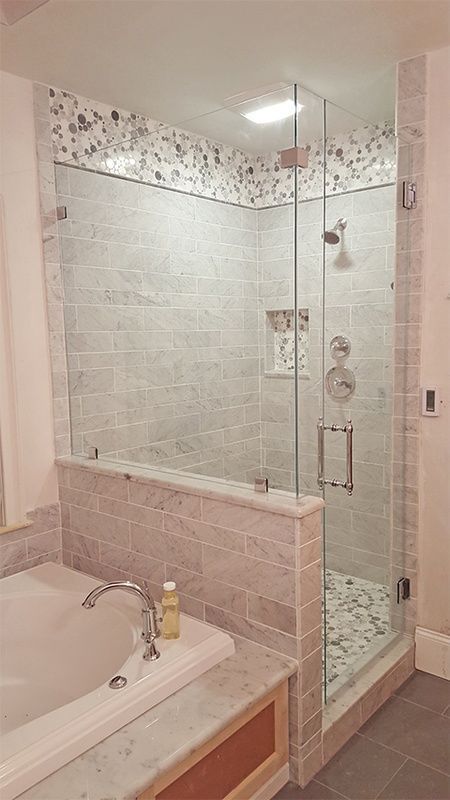 new shower door in bathroom