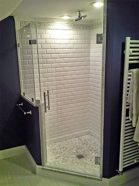 new shower door in bathroom