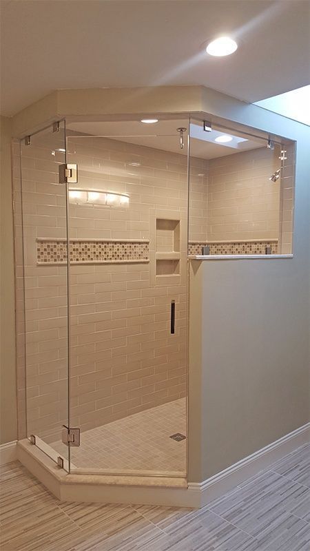new shower door in bathroom