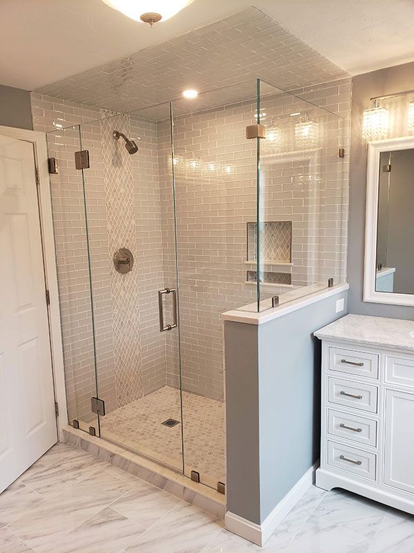 new shower door in bathroom