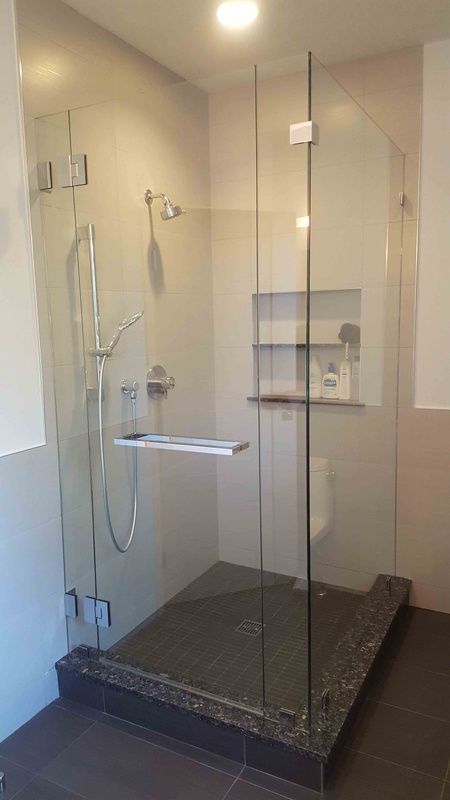 new shower door in bathroom