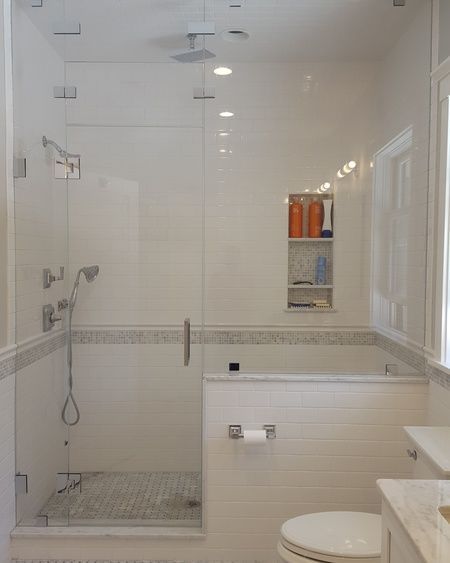 new shower door in bathroom