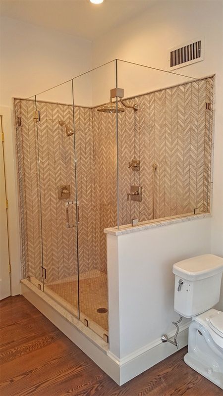 new shower door in bathroom
