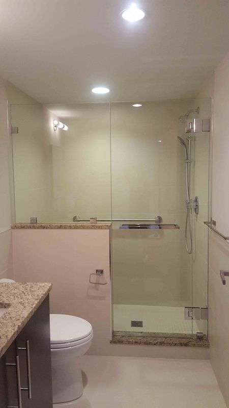 new shower door in bathroom
