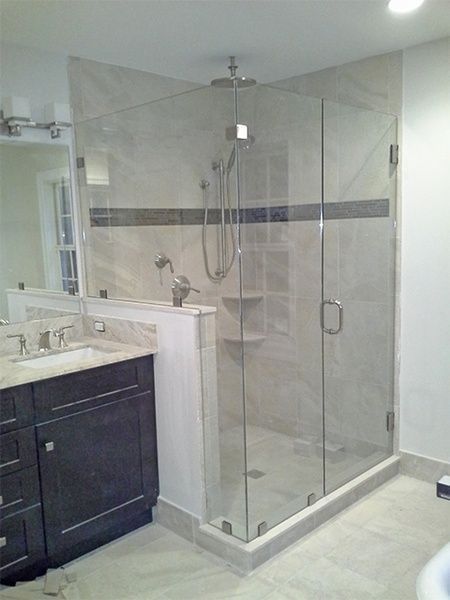 new shower door in bathroom