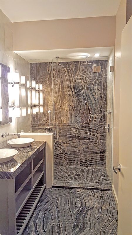 new shower door in bathroom