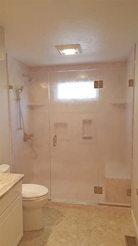 new shower door in bathroom