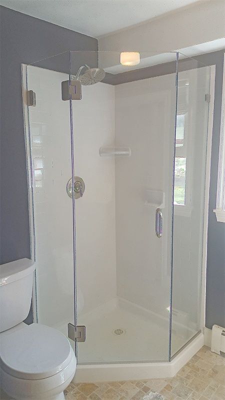 new shower door in bathroom