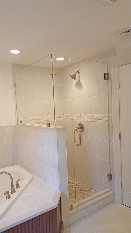 new shower door in bathroom