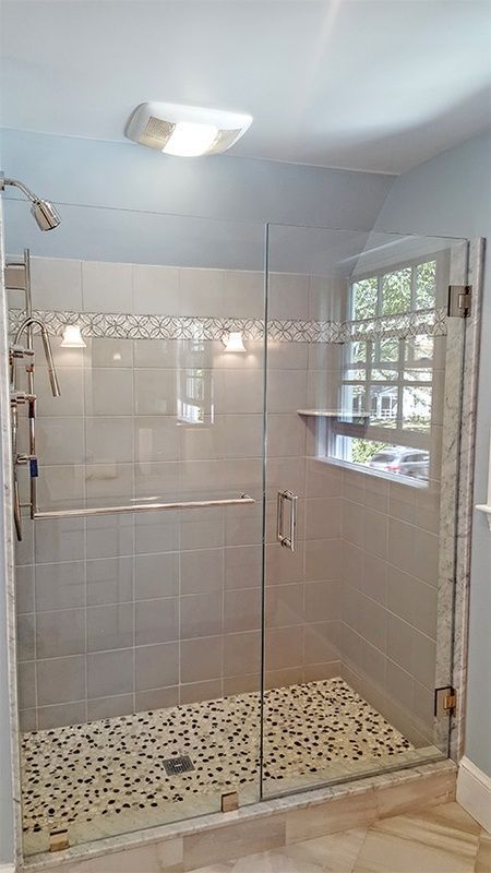 new shower door in bathroom