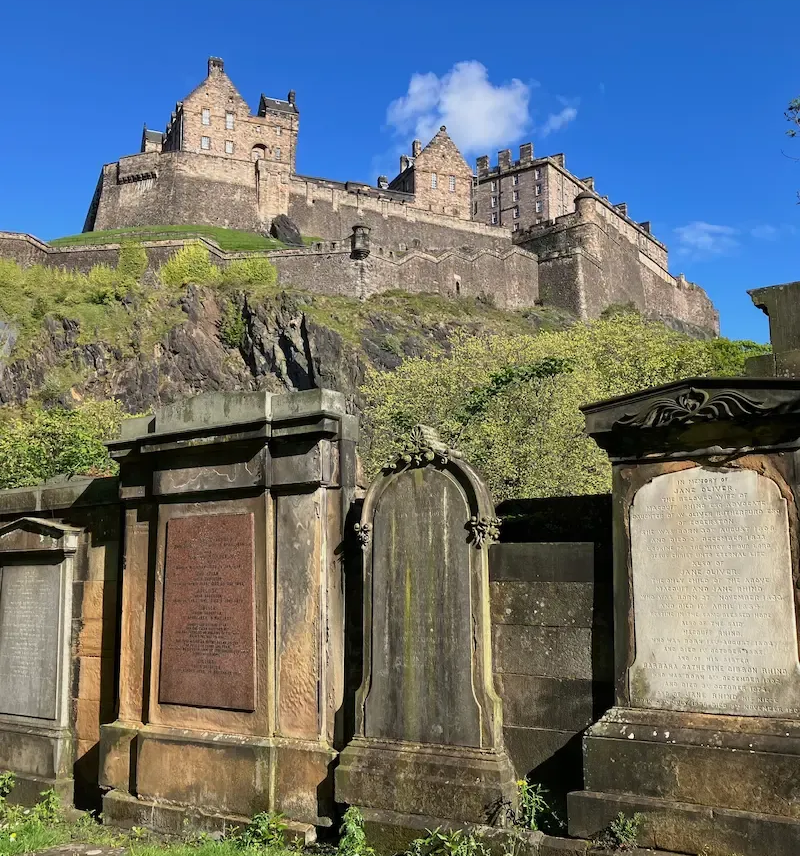 Historic view of Edinburgh Castle and Old Town from a private Edinburgh guided walking tour.