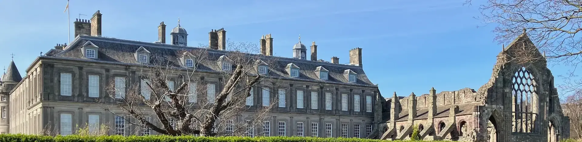 Guided walking tour past the Holyroodhouse Palace and Holyrood Abbey.