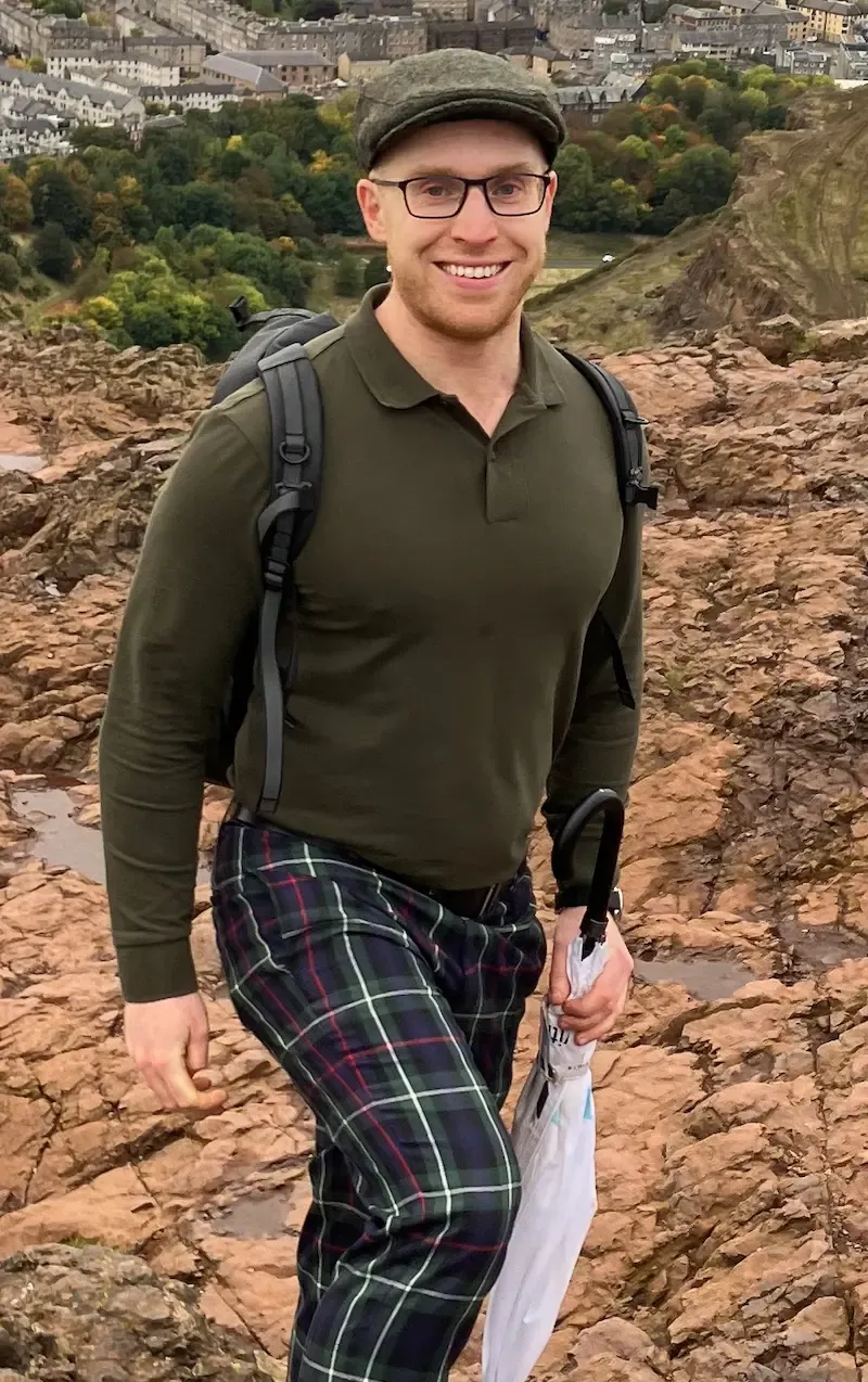 Local tour guide Lewis, an expert who provides walking tours around Edinburgh.