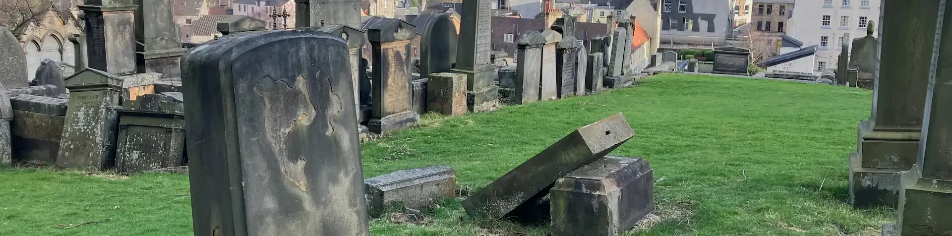 Picturesque view of Old Town graveyard included in Lewis’s local Edinburgh guided tour.