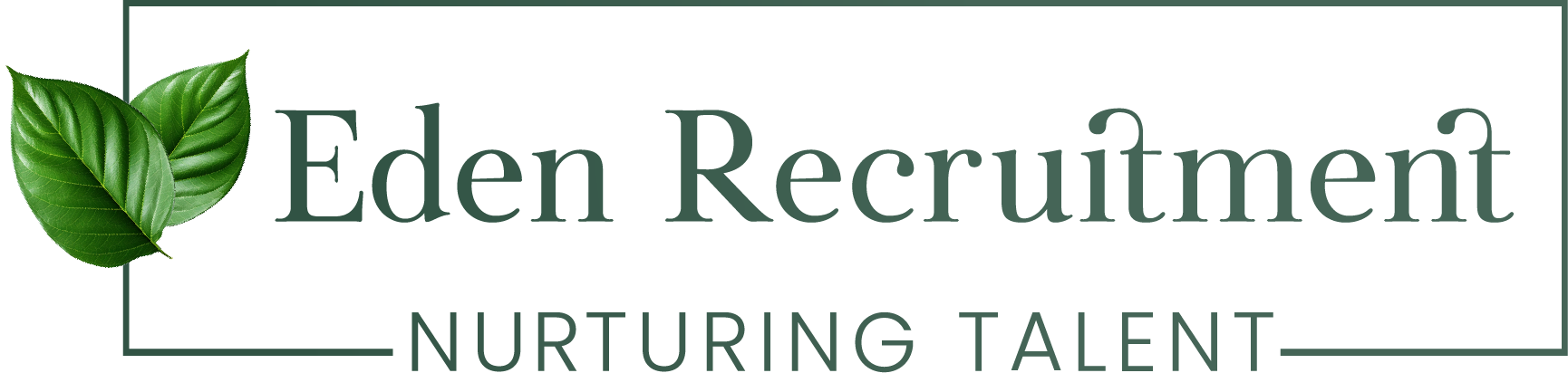 Logo of Eden Recruitment, featuring green leaves and text 