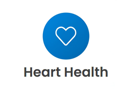 Blue heart icon above the words “Heart Health”