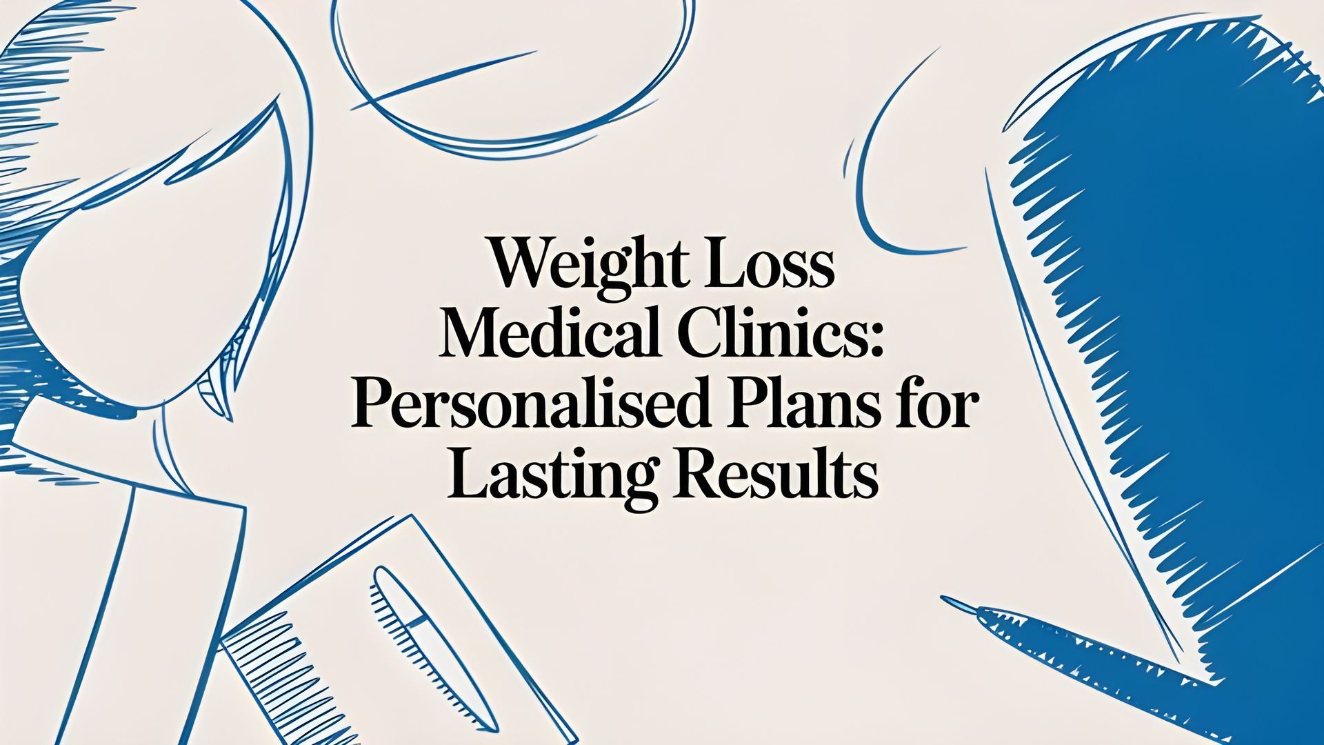 Blue-and-white medical weight loss ad with text: “Weight Loss Medical Clinics: Personalised Plans for Lasting Results”