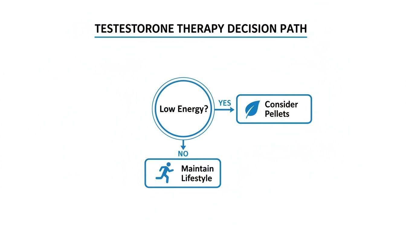 Diagram titled “The Low T-Sleep Disruption Cycle”: low testosterone, poor sleep quality, more low testosterone.
