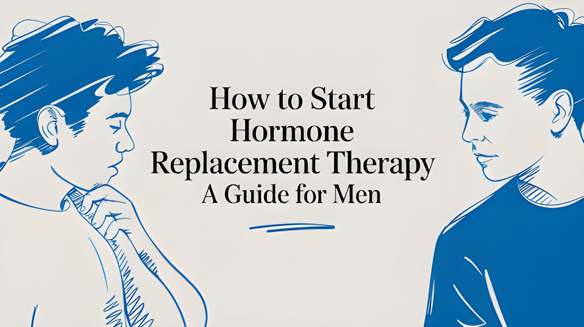 Blue-and-white title card reading “Is HRT Right for Me? A Mississippi Man’s Guide to Testosterone Therapy”