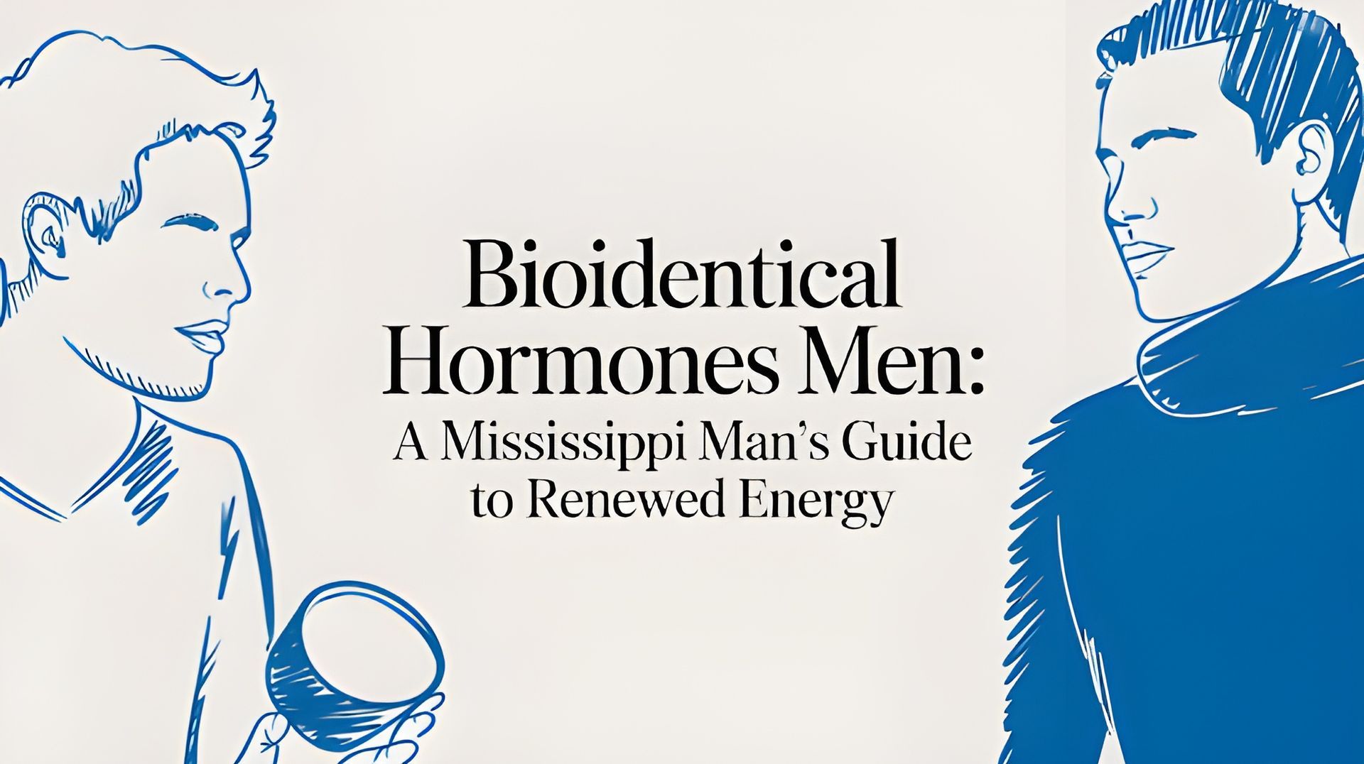 Blue-and-white title card reading “Is HRT Right for Me? A Mississippi Man’s Guide to Testosterone Therapy”