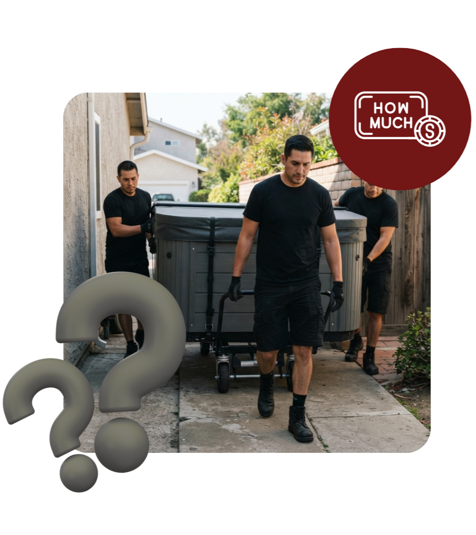 Residential hot tub relocation with professional moving equipment