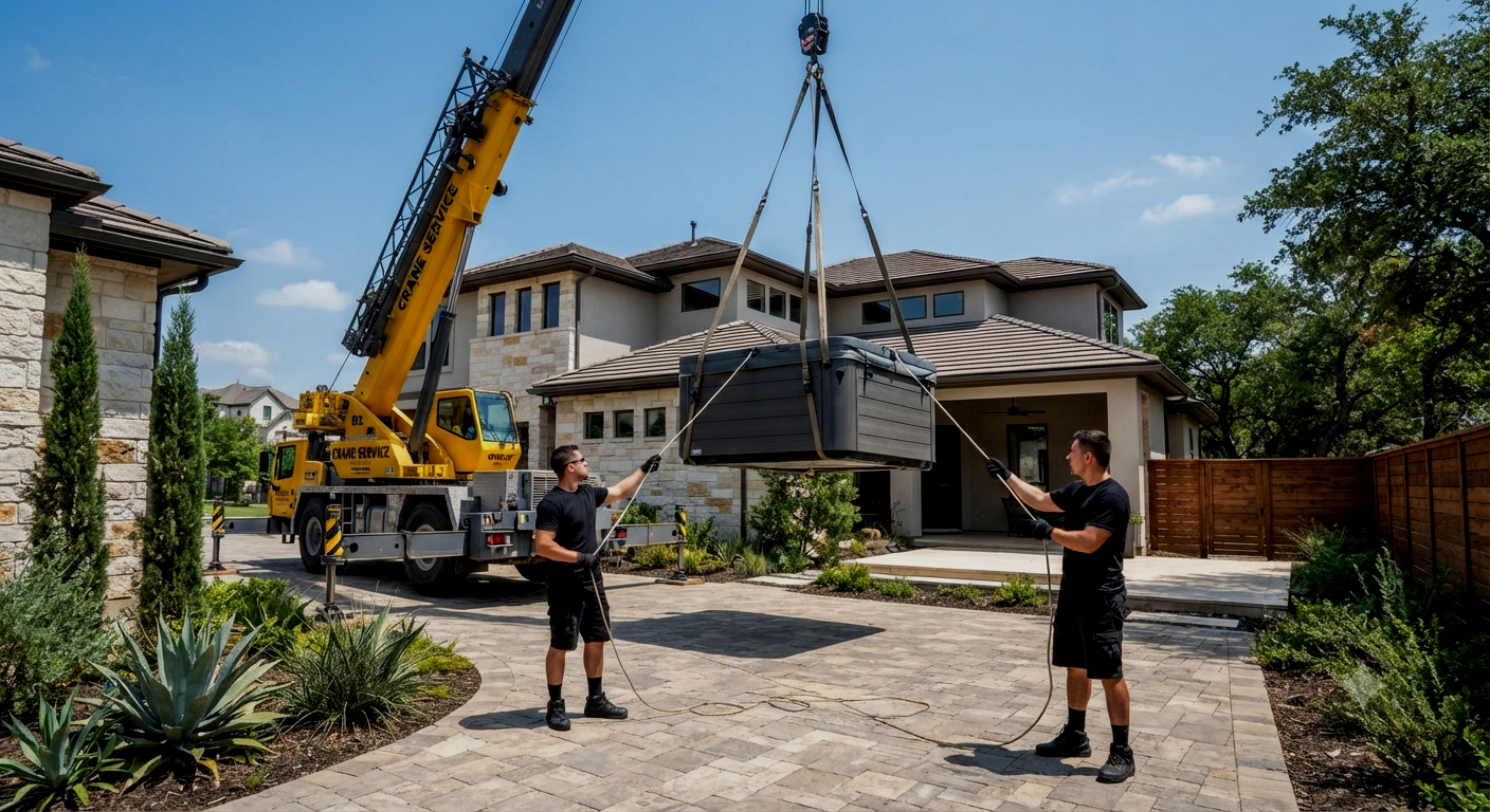 Backyard hot tub moving project completed in San Antonio