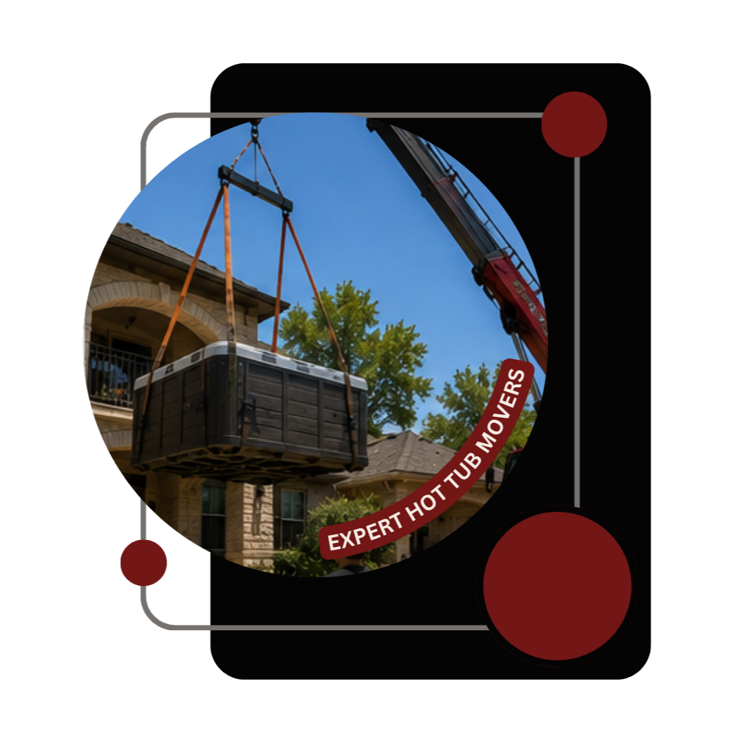 Spa relocation service handling heavy jacuzzi in San Antonio yard