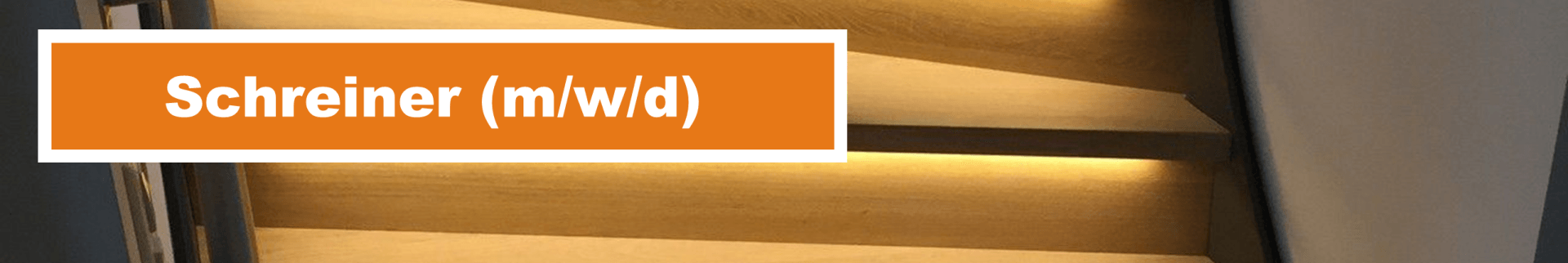 Ein orangefarbenes Schild mit der Aufschrift „Schreiner“