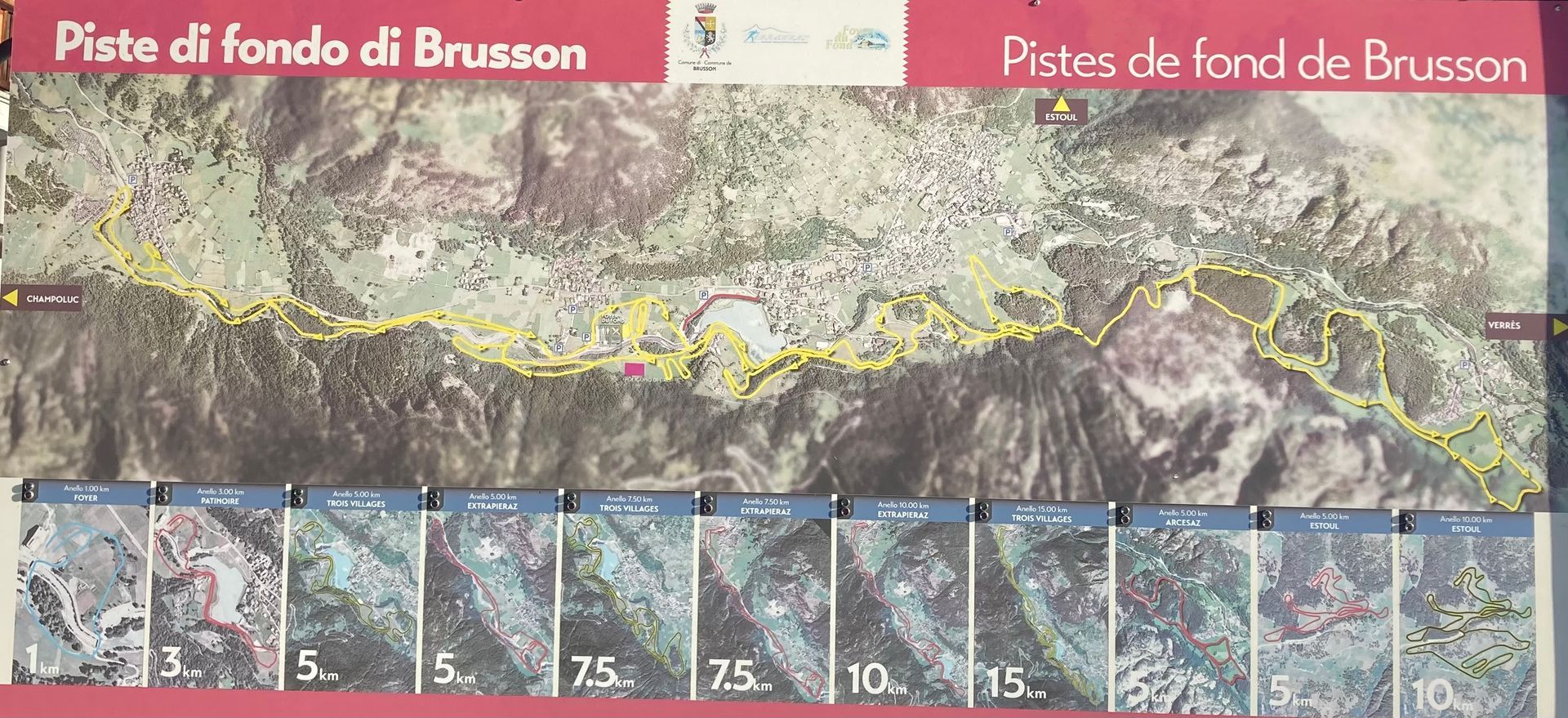 Brusson cross country ski map Brusson cross country ski map