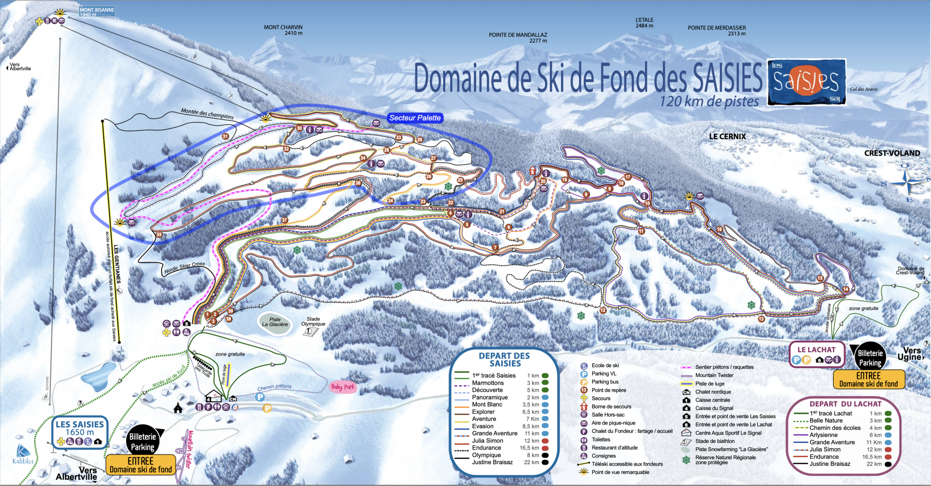 Les Saisies cross country ski map Les Saisies cross country ski map