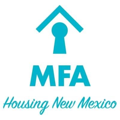 logo for MFA Housing New Mexico: house shape with keyhole