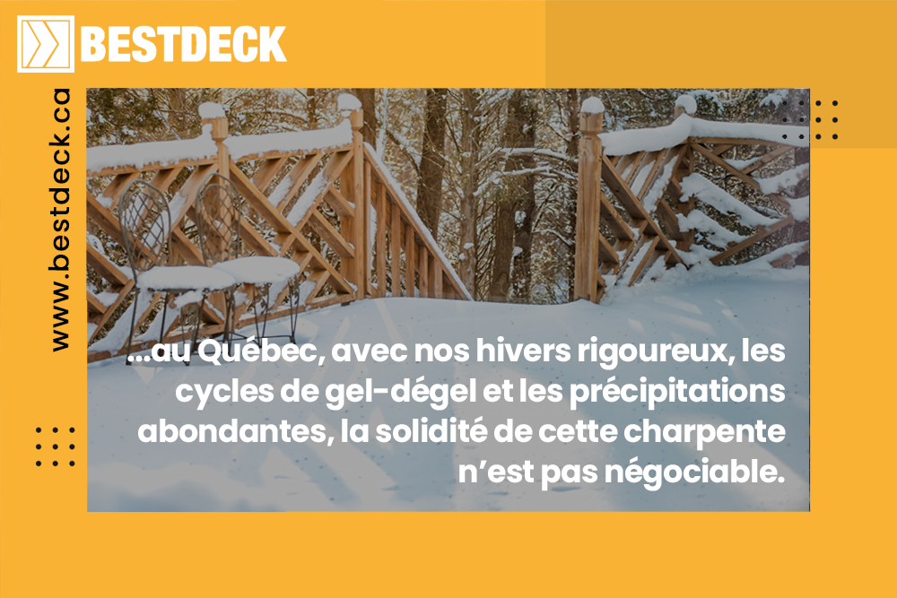 Une photo d'une clôture en bois recouverte de neige avec une citation. sur l'image.