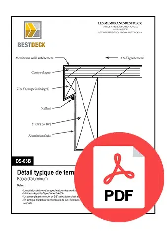 Dessin technique de l'installation d'une membrane de PVC