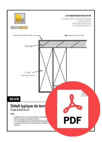 Dessin technique de l'installation d'une membrane de PVC
