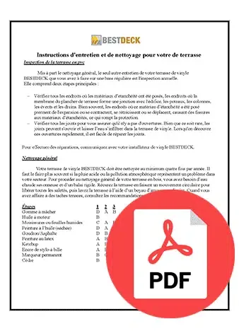 Instruction d'entretien d'une membrane de pvc
