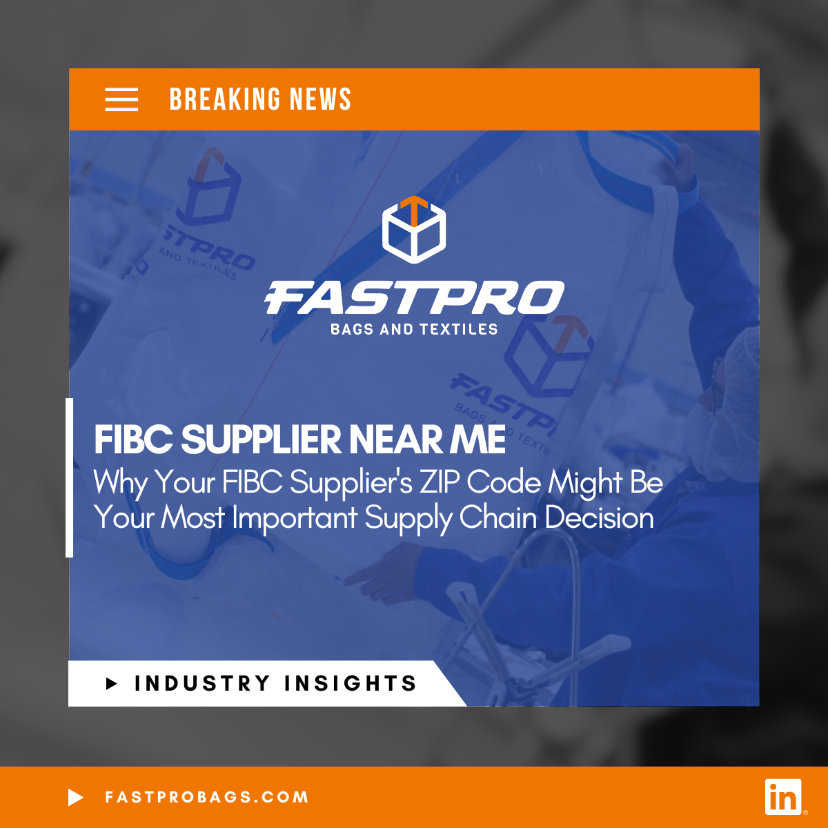 A FastPro Bags and Textiles graphic titled