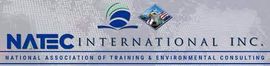Logo for NATC International Inc., the National Association of Training & Environmental Consulting, with a globe and flag graphic.