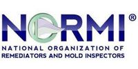 NORMI logo with a green circle and a blue and white flag. Text below reads “NATIONAL ORGANIZATION OF REMEDIATORS AND MOLD INSPECTORS”.