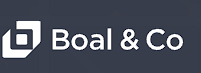 Boal & Co logo in white on a dark gray background with a geometric icon on the left