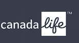 Canada Life logo in white on a dark gray background