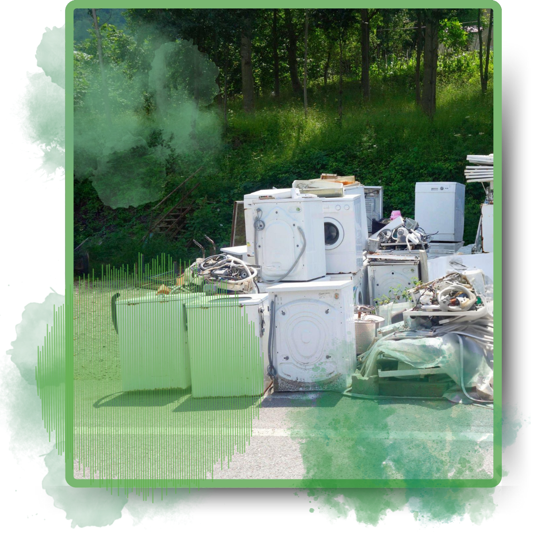 Assorted discarded appliance.