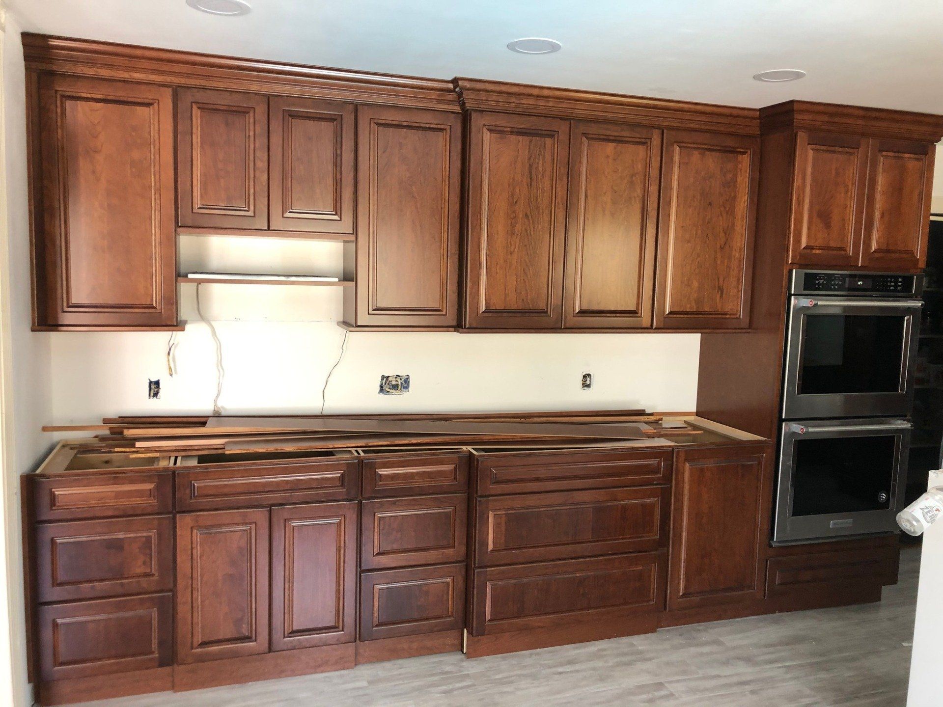 wood cabinets
