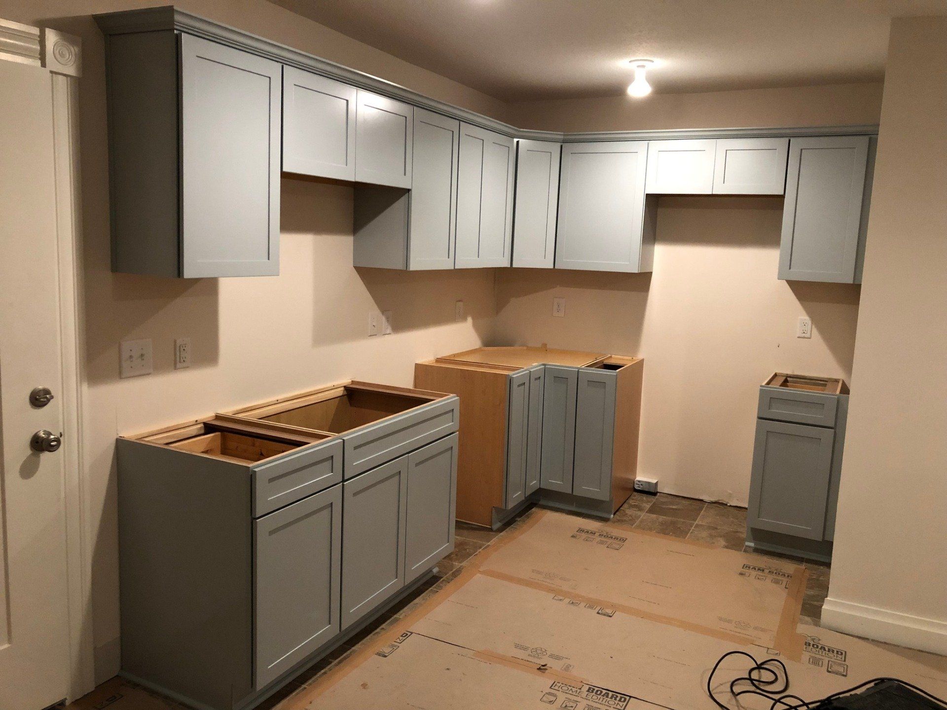 gray kitchen cabinets