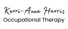 The logo for kerri-anne harris occupational therapy is black and white.